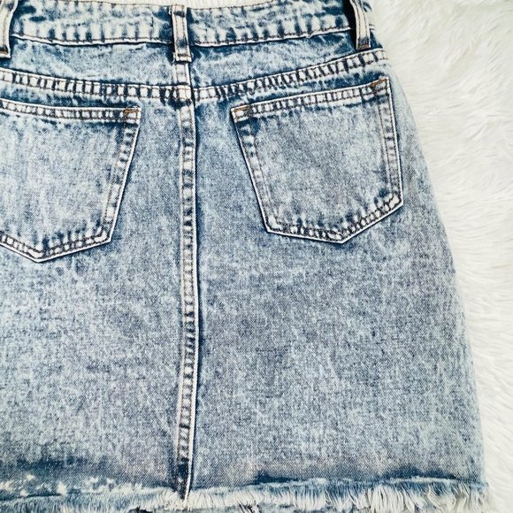 Nasty Gal Wash Me Work Blue Denim Mini Skirt NWT - Picture 8 of 13